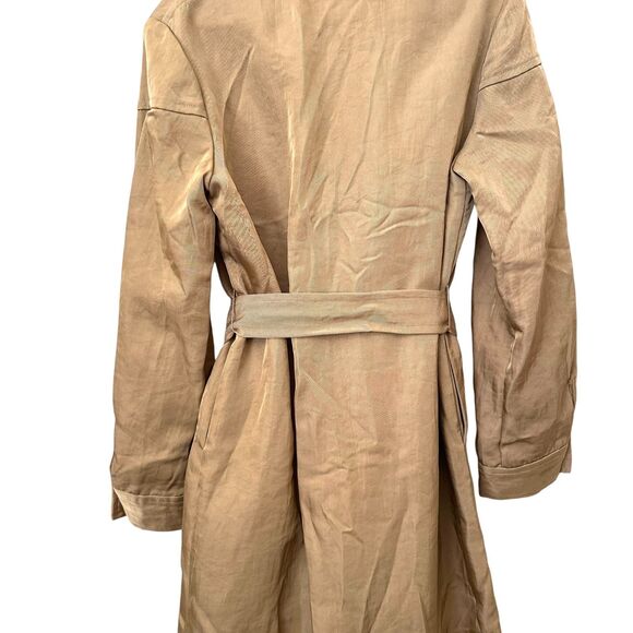SAINTART Belted Trench Coat in Tan Sz Medium - Picture 4 of 5